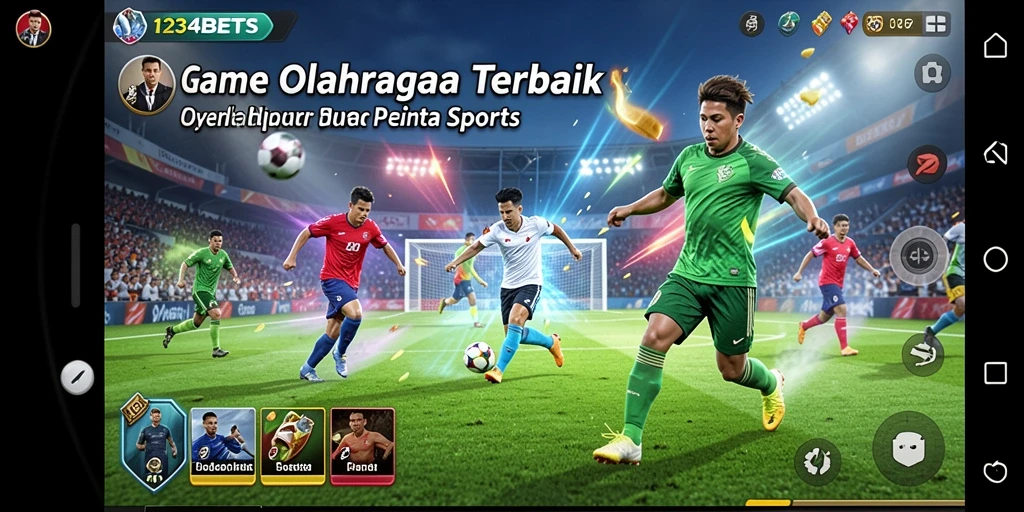 Tangkapan layar menampilkan pertandingan seru di 1234BETS yang memperlihatkan gameplay olahraga.