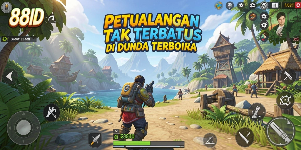 Tangkapan layar menunjukkan gameplay di dunia terbuka 88ID.