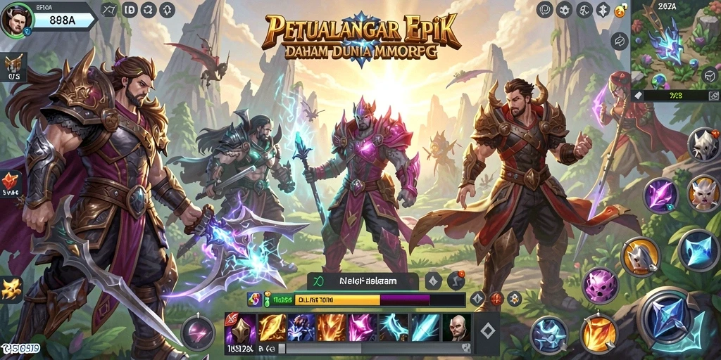 Screenshot menunjukkan aksi seru dalam dunia MMORPG 898A.