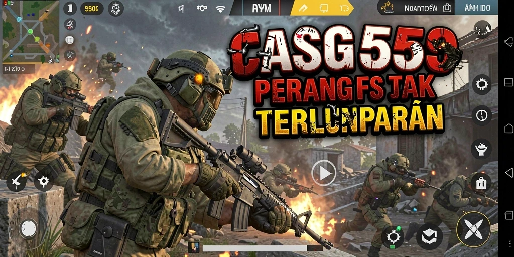 Screenshot gameplay ASG55 menampilkan aksi tembak-menembak yang intens.