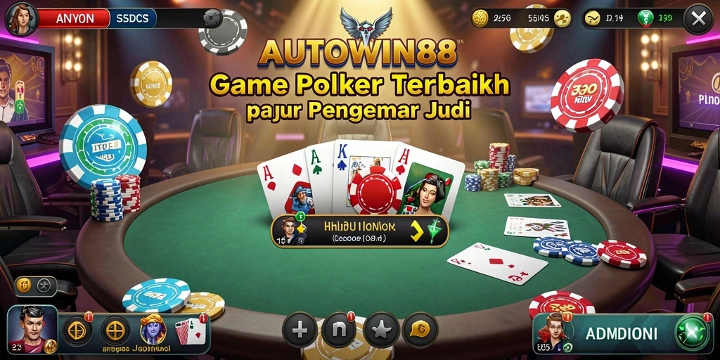 Screenshot menunjukkan permainan Poker yang seru dan interaktif.