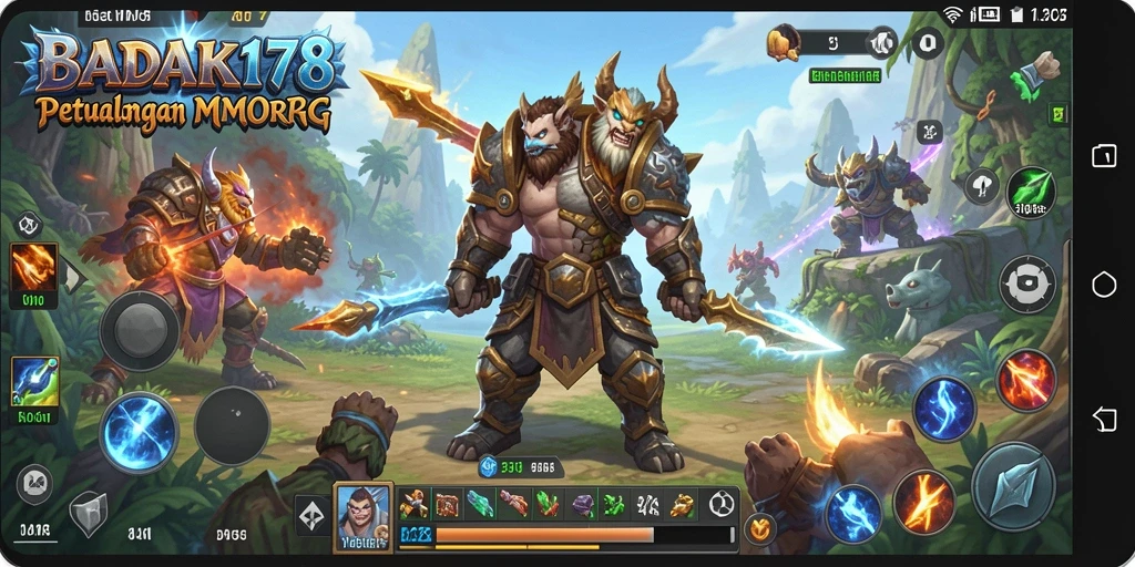 Tampilan gameplay epik di dunia fantasi BADAK178.