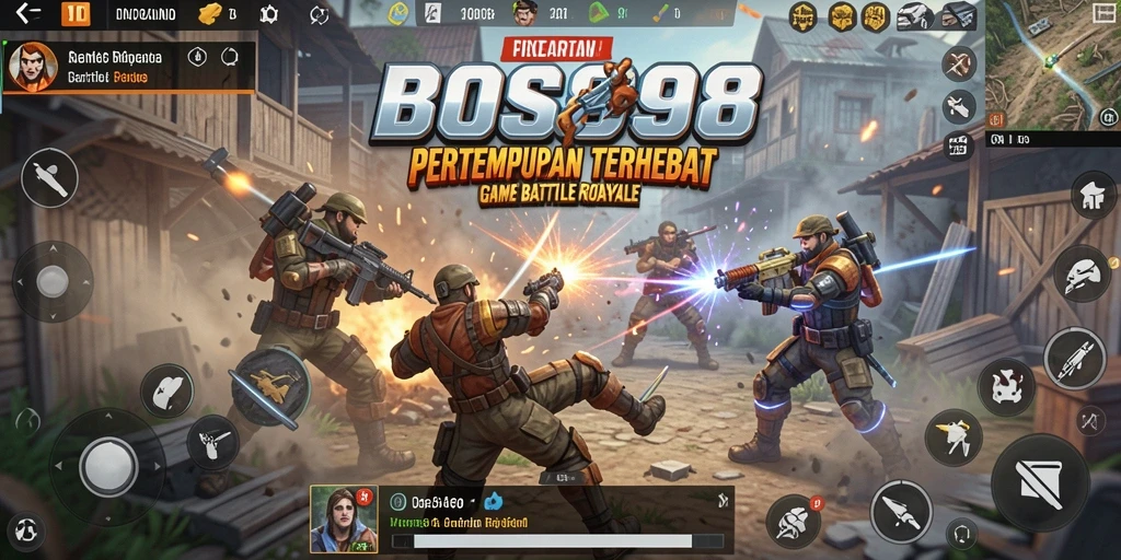 Tampilan seru gameplay Battle Royale di BOS898 dengan aksi menegangkan.