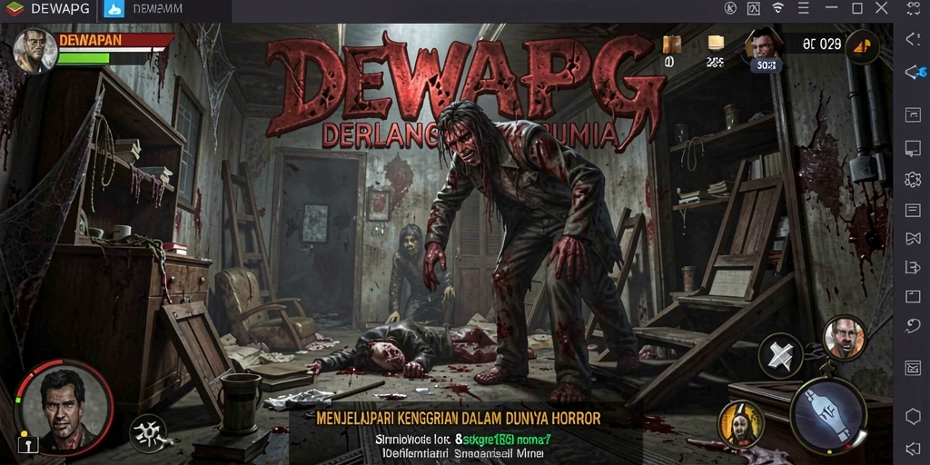 Gameplay menegangkan dalam DEWAPG yang menghadirkan suasana horor.