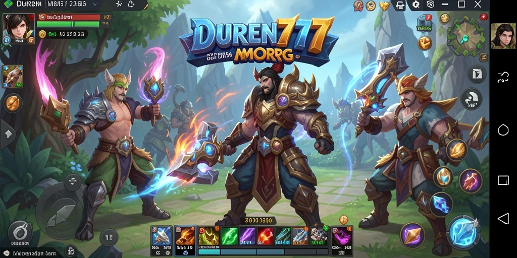 Tangkapan layar DUREN777 menampilkan pertempuran epik dalam dunia MMORPG.