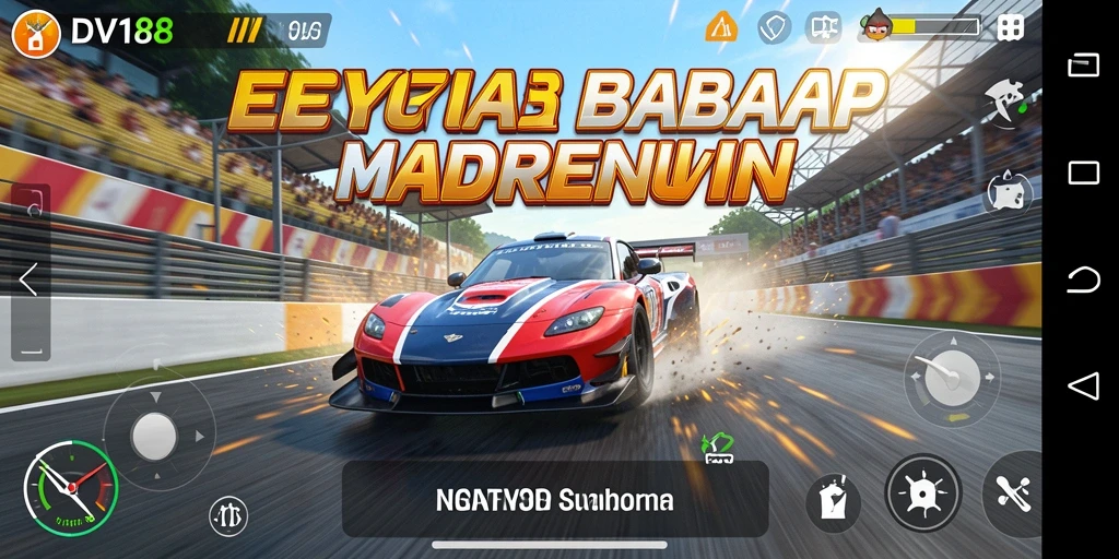 Screenshot gameplay balap seru di DV188 dengan mobil kencang.