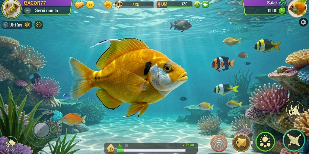Tampilan gameplay GACOR77 yang seru saat menembak ikan.