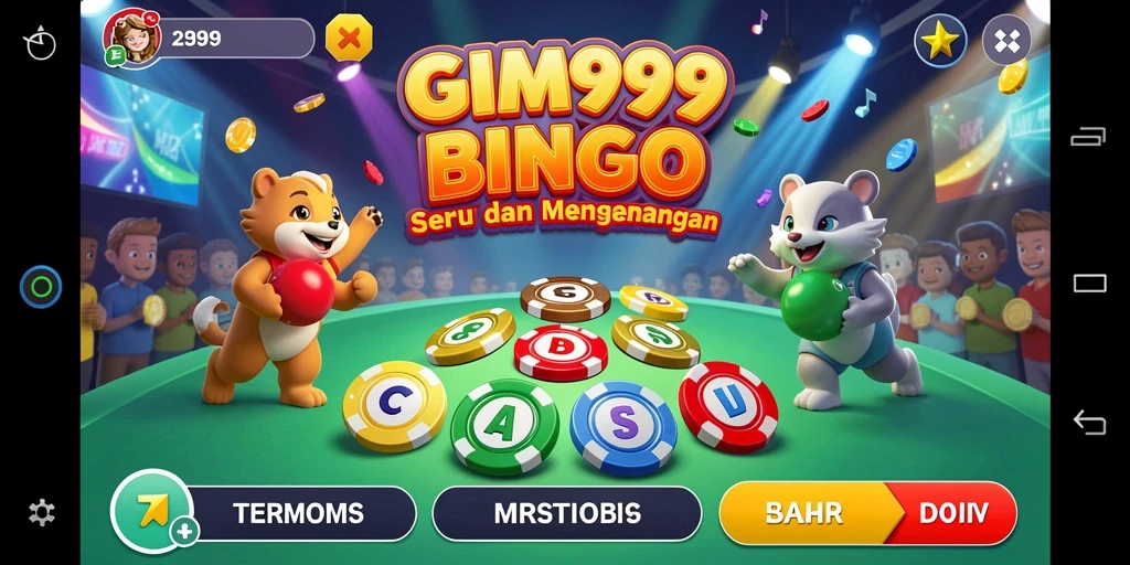 Tampilan gameplay bingo yang penuh warna dan menarik di GIM999.