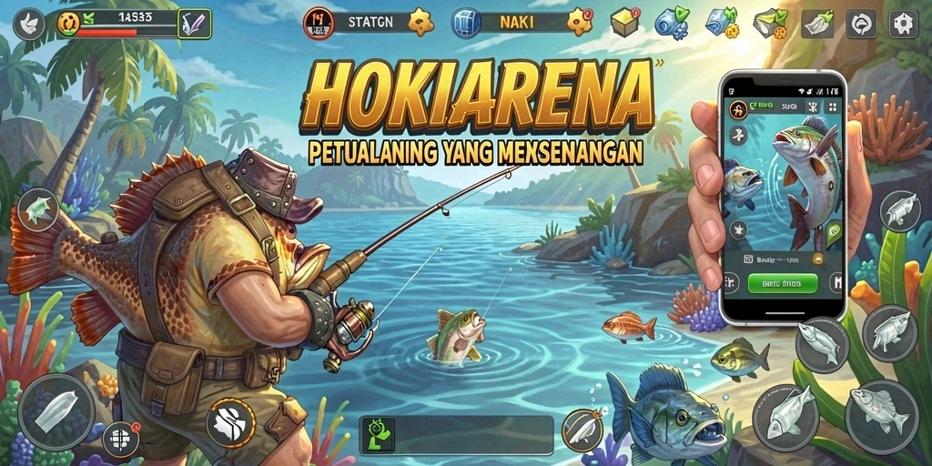Gameplay seru HOKIARENA dengan berbagai jenis ikan.