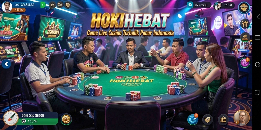 Tampilan gameplay HOKIHEBAT yang menarik dengan dealer profesional.