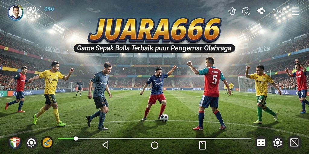 Tangkapan layar JUARA666 menampilkan gameplay sepak bola yang mendebarkan.