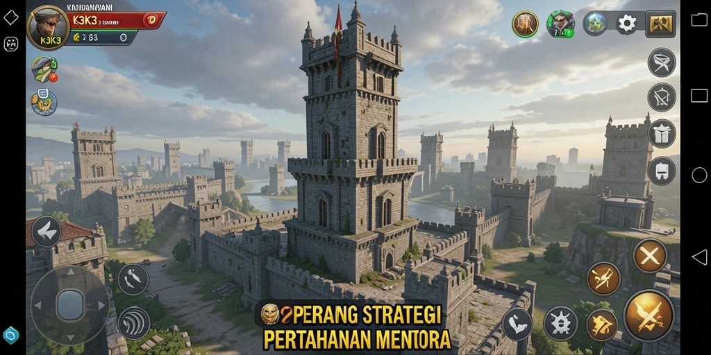 Tampilan gameplay menarik dalam K3K3, menampilkan strategi dan menara yang beragam.