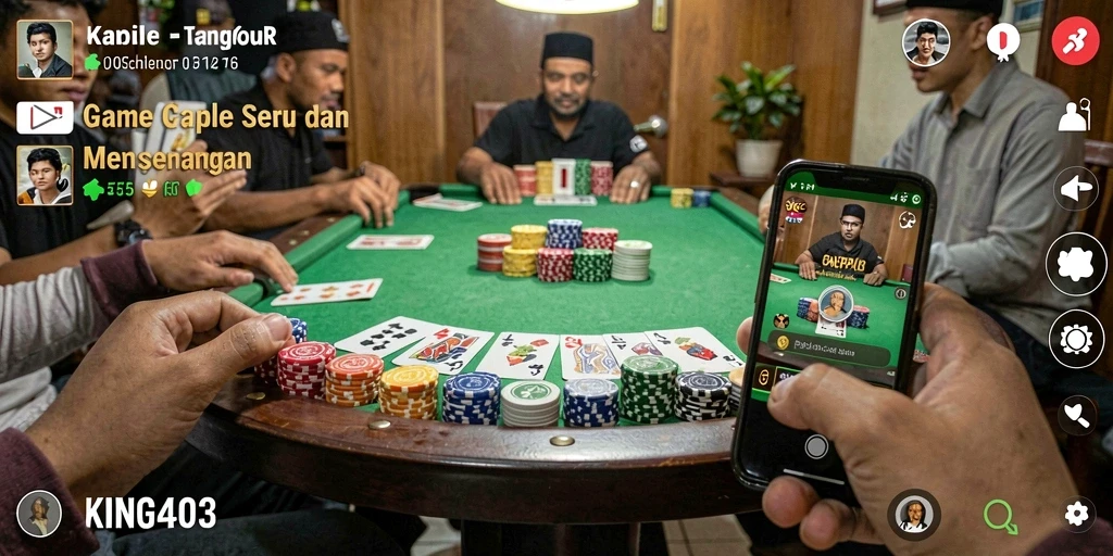 Screenshot utama KING403 menampilkan serunya permainan Gaple.