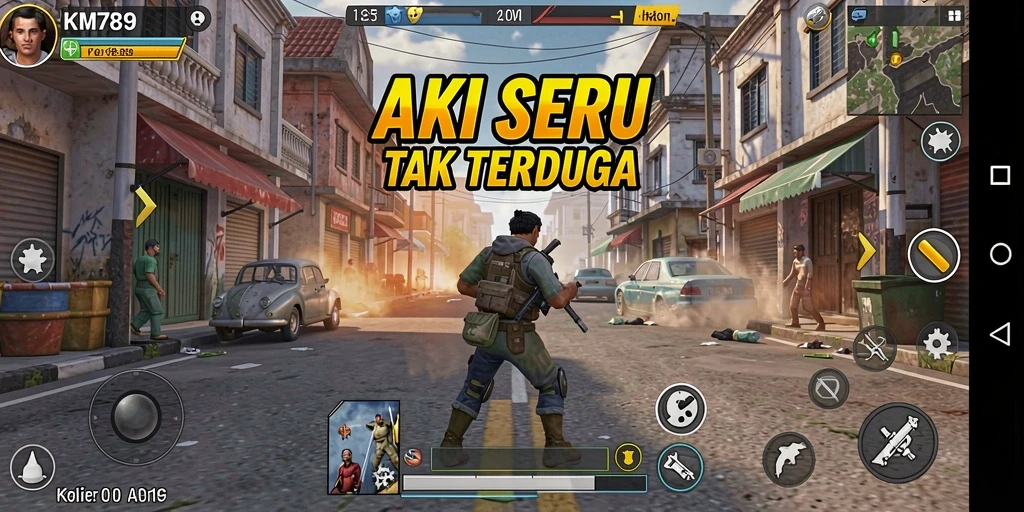 Tampilan grafik menakjubkan dari gameplay KM789 yang penuh aksi.
