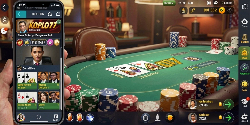 Screenshot KOPLO77 menunjukkan pemain sedang menikmati permainan poker yang menegangkan.