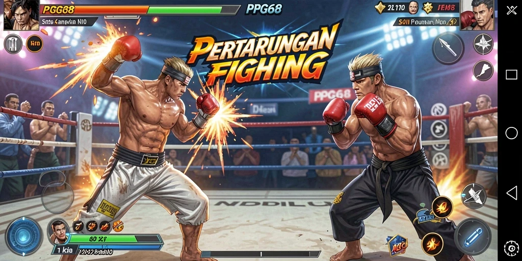Screenshot PGG68 menampilkan aksi pertarungan yang mendebarkan dan karakter yang kuat.