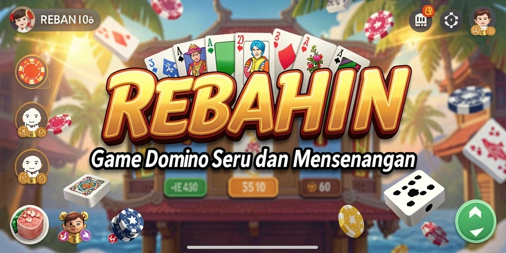Tampilan gameplay seru dalam permainan Domino REBAHIN.
