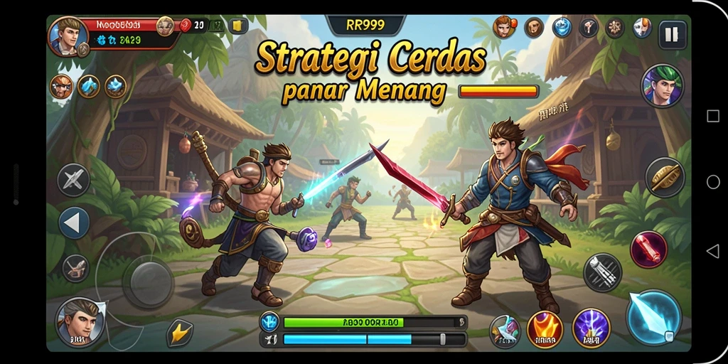 Screenshot gameplay RR999 yang menampilkan aksi strategi yang mendebarkan.