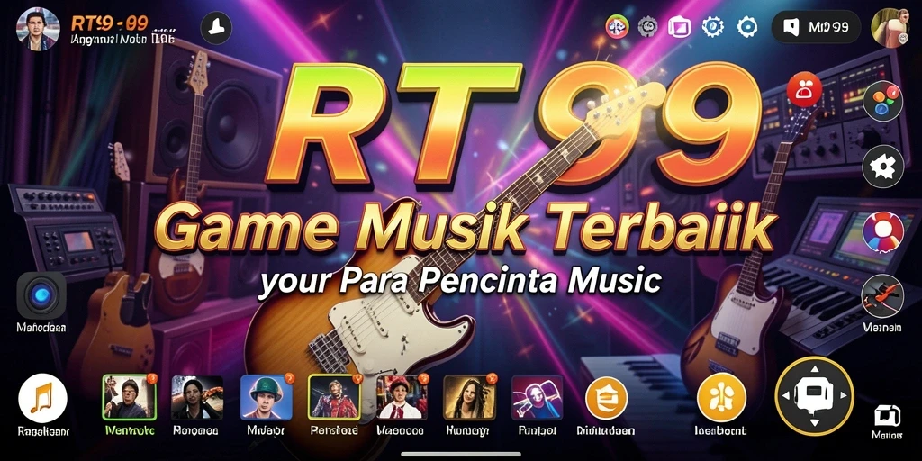 Screenshot RT99 menampilkan gameplay interaktif musik yang mengasyikkan.