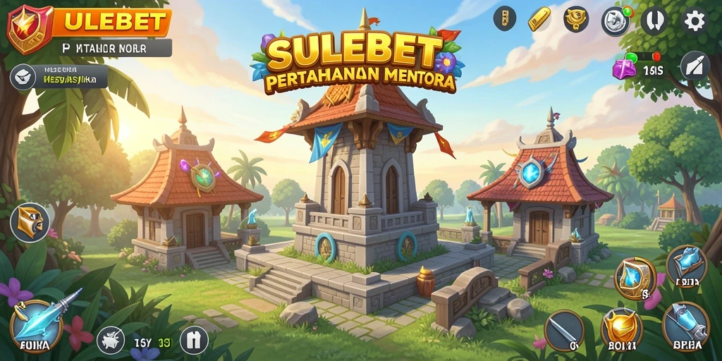 Tangkapan layar gameplay SULEBET menampilkan pertahanan menara yang menantang.