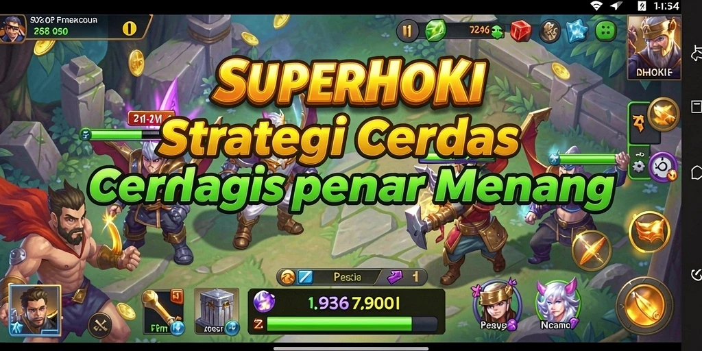 Tampilan gameplay SUPERHOKI yang menakjubkan dan strategis.