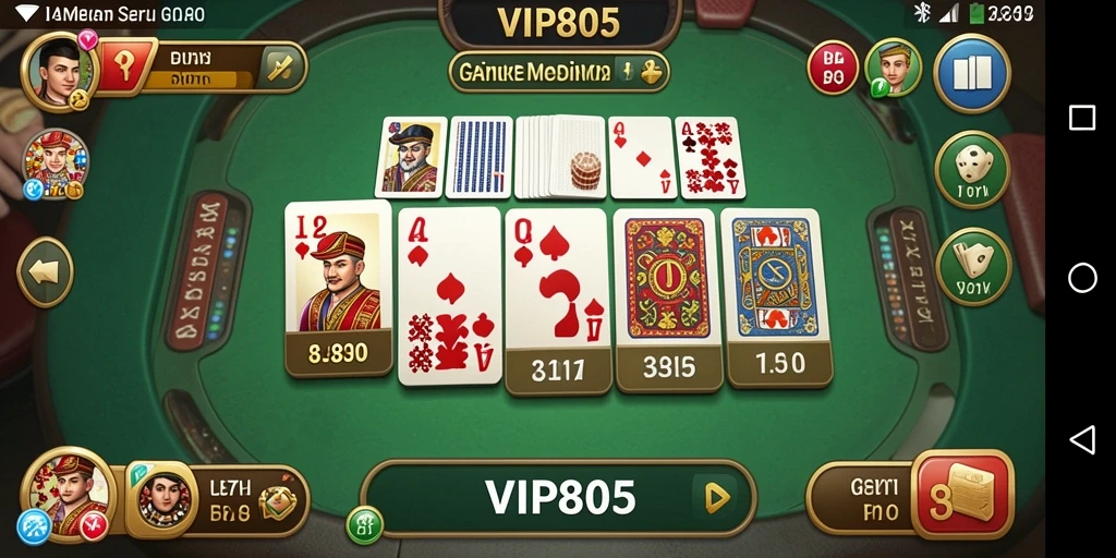 Tampilan gameplay seru dari VIP805 dalam permainan Domino.